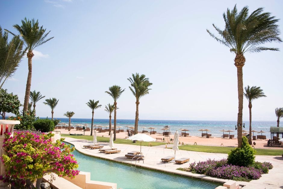 A large resort swimming pool, illustrative of giant crystal lagoons