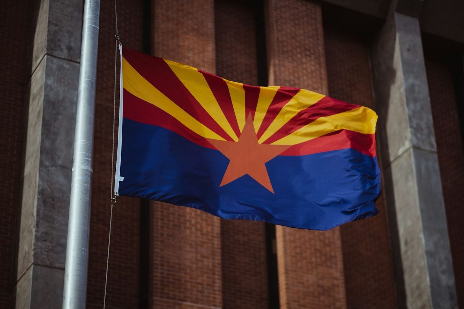 Arizona Flag Carries Thirteen Rays by Statute, Arizona