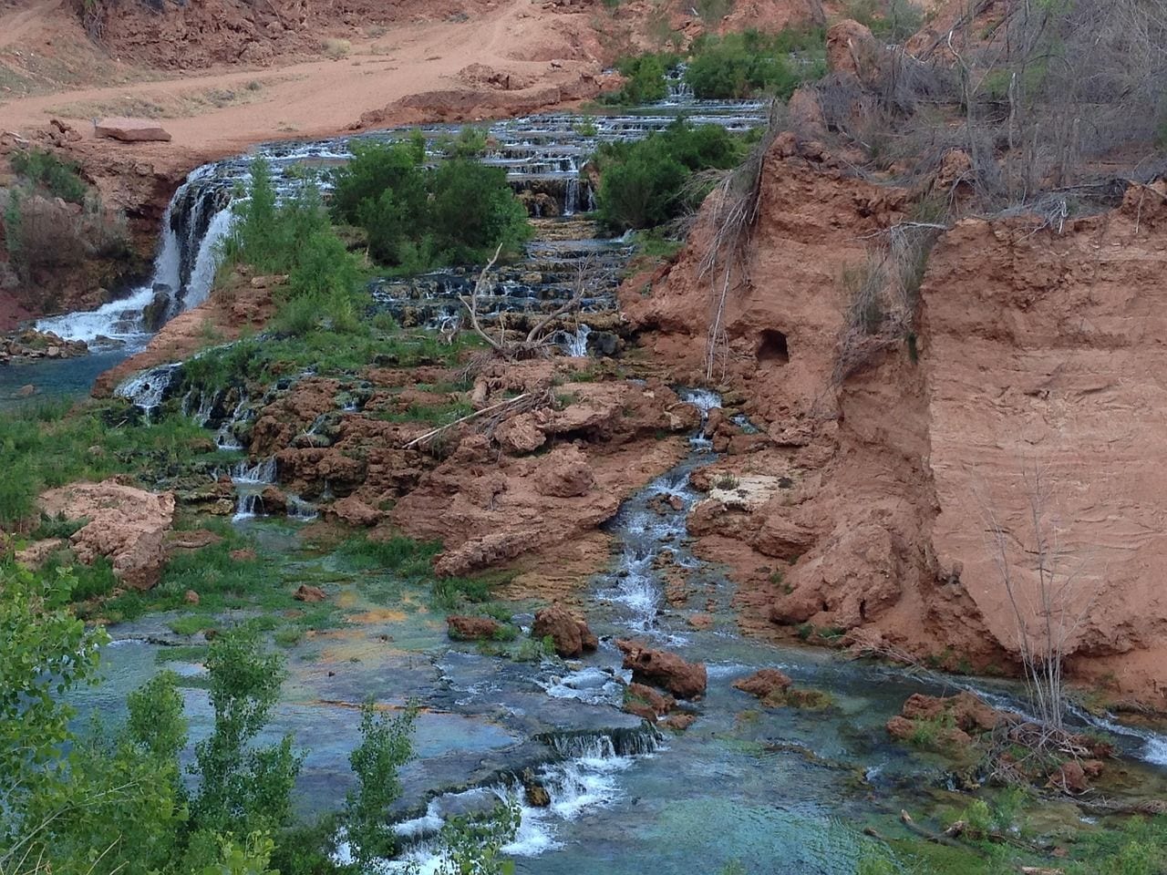Havasu Falls Drops 100 Feet Into Blue-Green Pools, Arizona