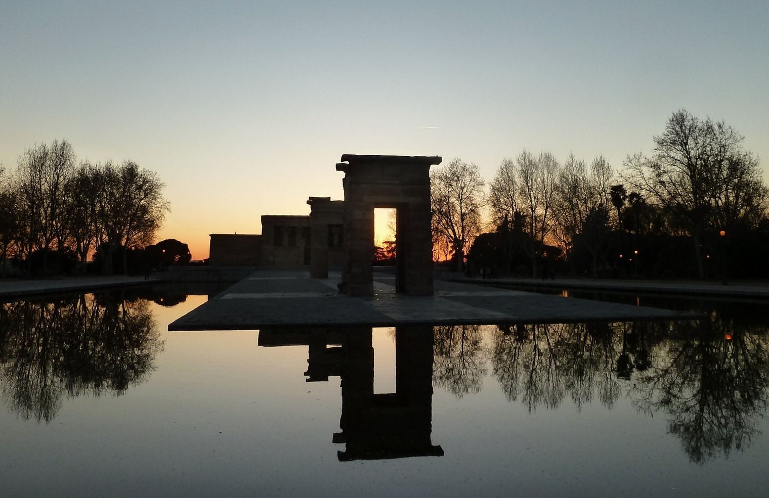 An Egyptian Temple Stands in a Madrid Park, Spain