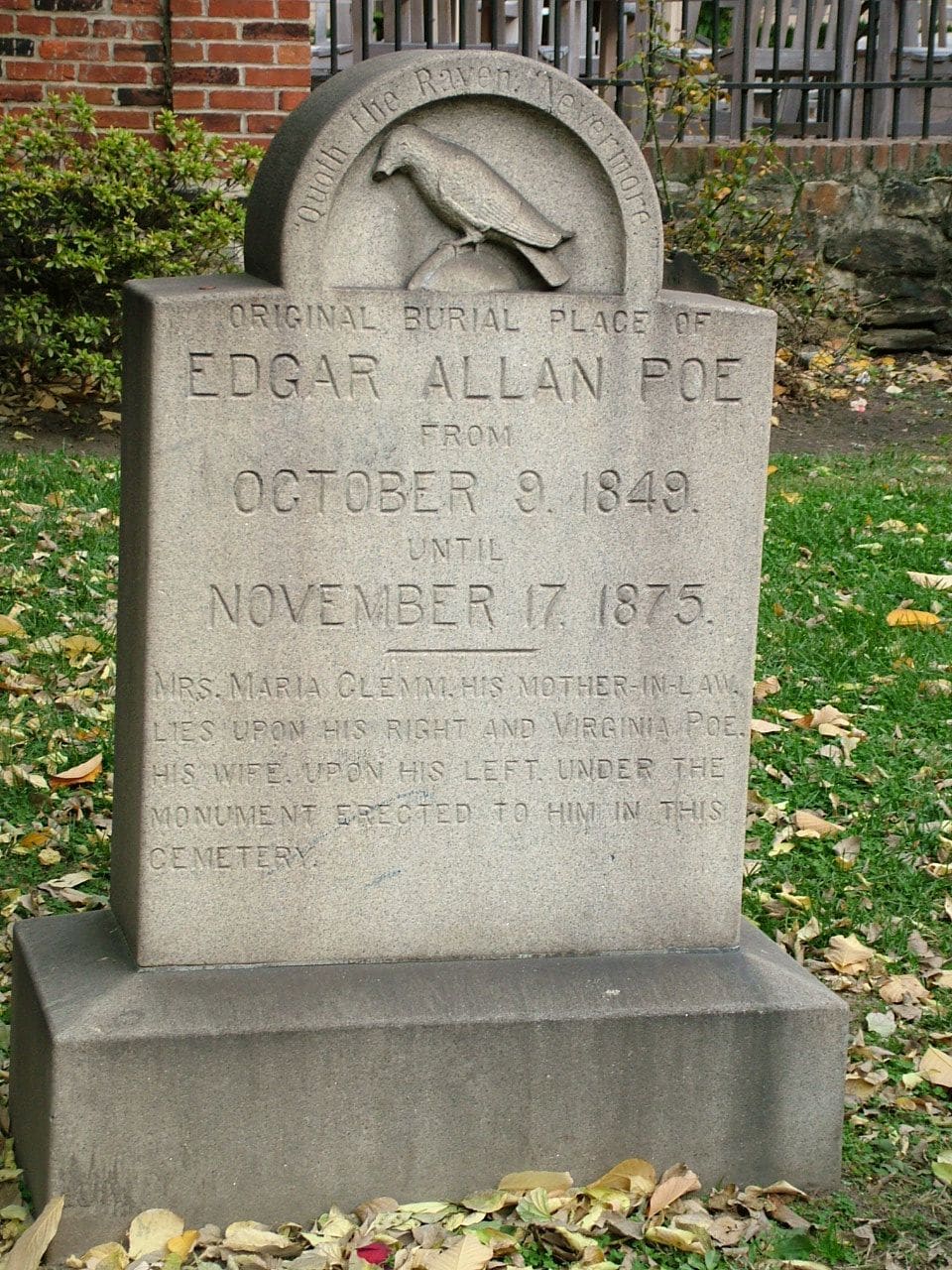 Edgar Allan Poes Grave, Baltimore, Maryland