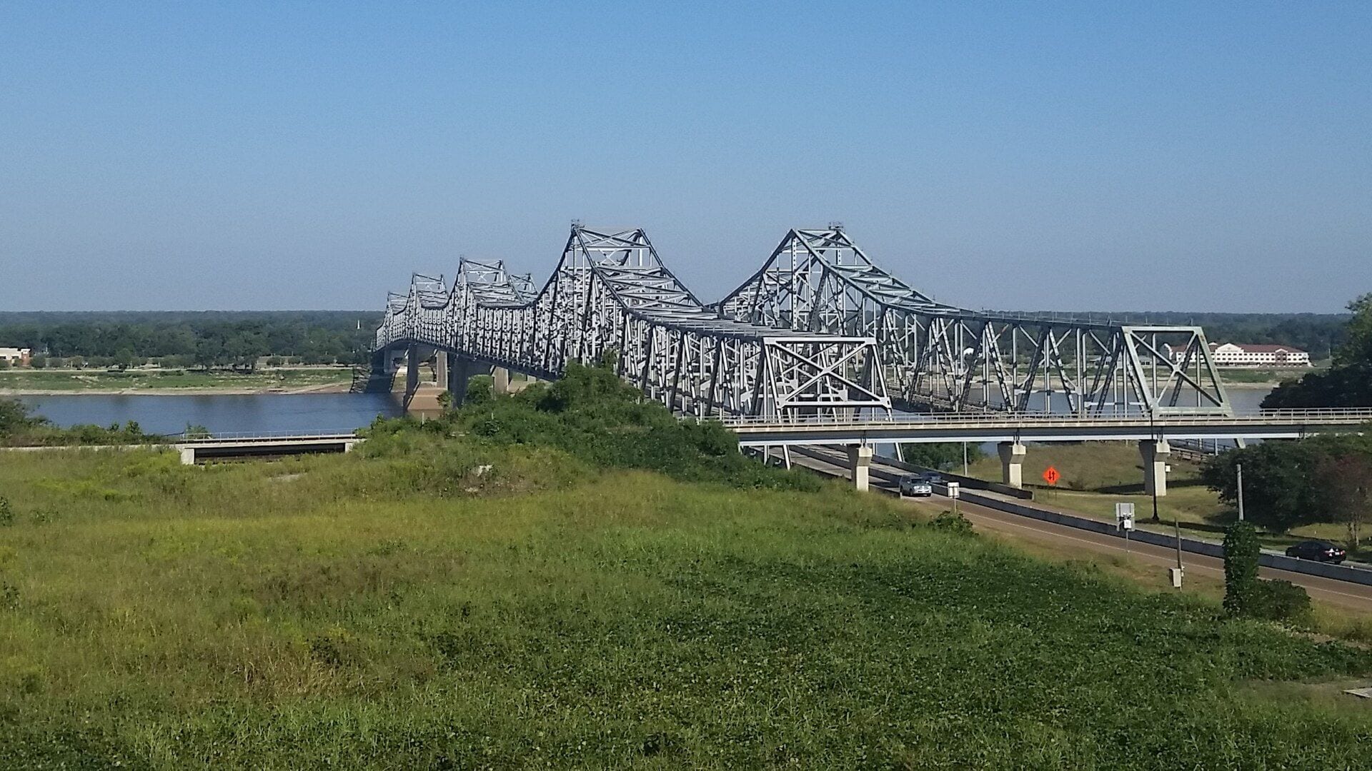 The Natchez-Vidalia Bridge spanning the Mississippi River at Natchez, Mississippi