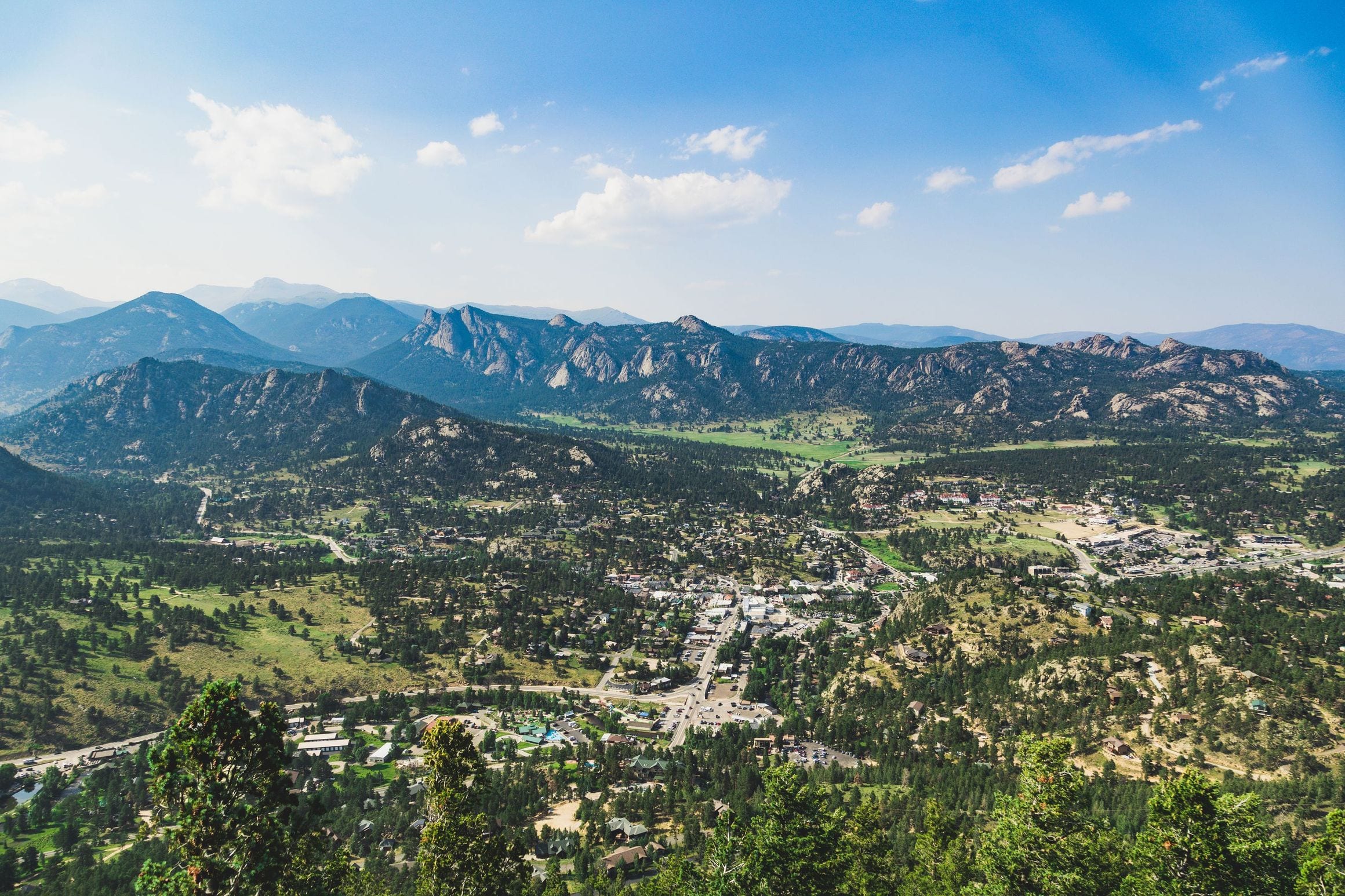 Scenic view of Estes Park, Colorado