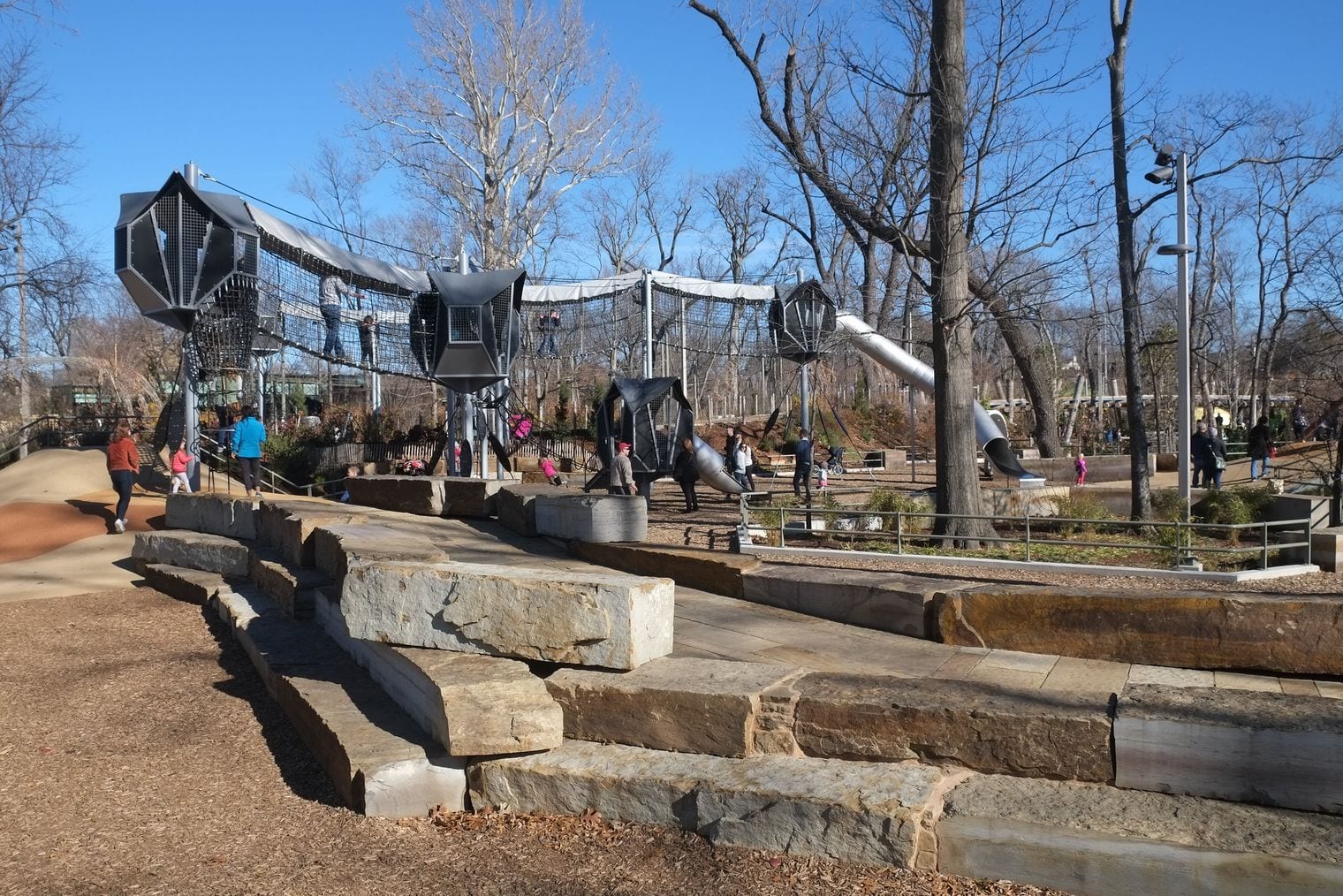 The children's playground at Gathering Place park in Tulsa, Oklahoma